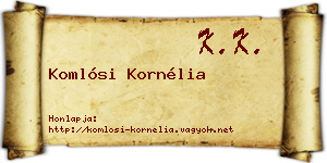 Komlósi Kornélia névjegykártya